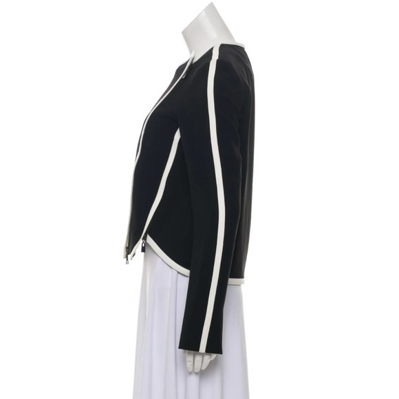 Robert Rodriguez Convertible Black White Crepe Blazer Jacket Top Womens M 6 - Picture 2 of 16